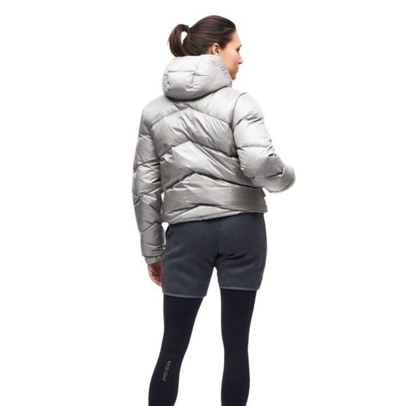 NWOT INDYEVA Silver Short Quilted Duck Down Hood Winter Ski Snow Puffer Jacket - Picture 15 of 15